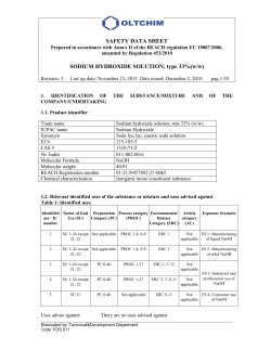 SAFETY DATA SHEET SODIUM HYDROXIDE SOLUTION, type 33