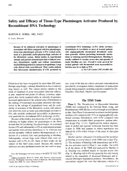 Safety and efficacy of tissue-type plasminogen activator produced by