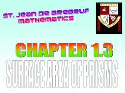 Chapter 1.3 - Surface Area of Prisms