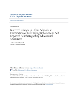 Perceived Climate in Urban Schools: an Examination of Risk