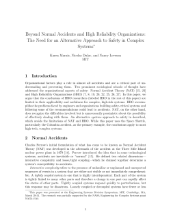 Beyond Normal Accidents and High Reliability