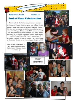 November - Elder Street Early Childhood Centre