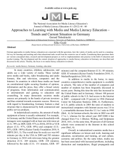Approaches to Learning with Media and Media Literacy Education â