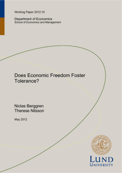 Does Economic Freedom Foster Tolerance?