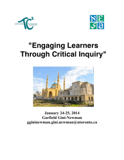 "Engaging Learners Through Critical Inquiry"