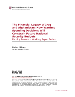 The Financial Legacy of Iraq and Afghanistan