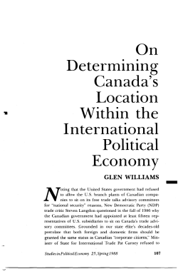 Determining Canada`s Location Within the International Political