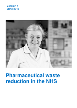 Pharmaceutical waste reduction in the NHS