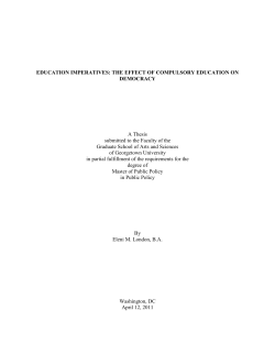 EDUCATION IMPERATIVES: THE EFFECT OF COMPULSORY