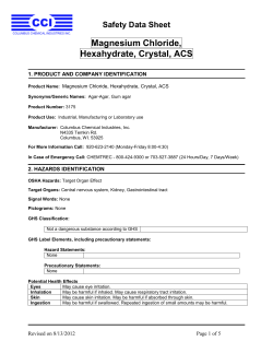 Magnesium Chloride, Hexahydrate, Crystal, ACS