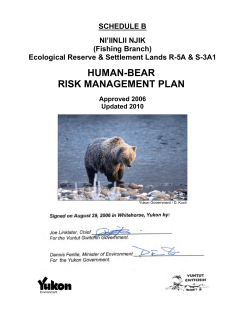 HUMAN-BEAR RISK MANAGEMENT PLAN