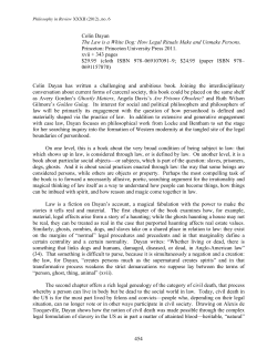 454 Colin Dayan The Law is a White Dog: How Legal Rituals Make