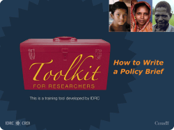 How to write a policy brief: a toolkit for researchers