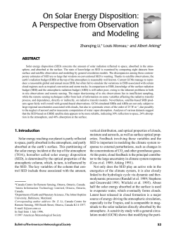On Solar Energy Disposition: A Perspective from