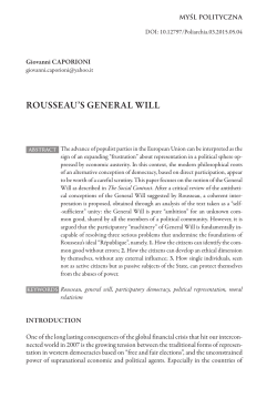 rousseau`s general will