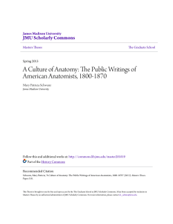 A Culture of Anatomy: The Public Writings of American Anatomists
