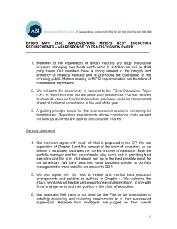 BEST EXECUTION discussion paper - Association of British Insurers