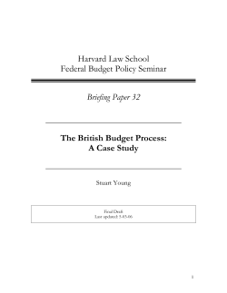 British Budget Outline