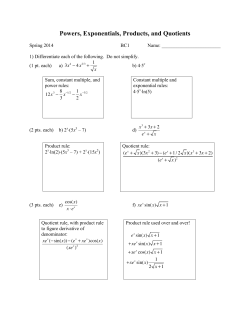 Quiz: Basic Derivatives (Solutions)