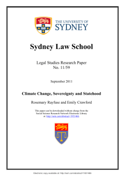 Climate Change, Sovereignty and Statehood