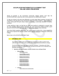 accuplacer mathematics placement test