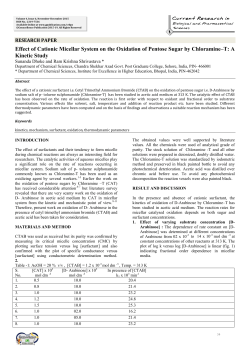 Effect of Cationic Micellar System on the Oxidation of Pentose Sugar