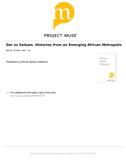 Dar es Salaam. Histories from an Emerging