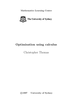 Optimisation using calculus