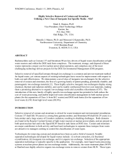 Highly Selective Removal of Cesium and Strontium Utilizing a New