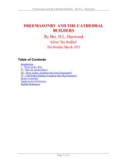 Freemasonry And The Cathedral Builders .