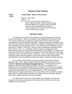 Bureau of the Census - Nebraska State Historical Society