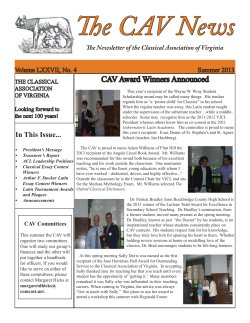 Summer 2013 - The Classical Association of Virginia
