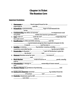 Chapter 14 Ticket The Russian Core