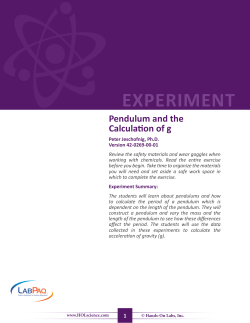 Lab Instr - Pendulum and calc of g ()