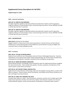 Supplemental Course Descriptions for Fall-2015