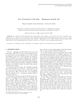 New Generation of the Zinc &mdash; Manganese dioxide cell