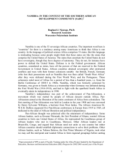 1 NAMIBIA: IN THE CONTEXT OF THE SOUTHERN AFRICAN