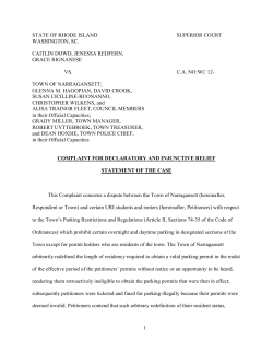 Lawsuit (Dowd v. Town of Narragansett)