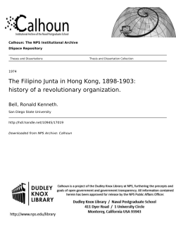 The Filipino Junta in Hong Kong, 1898-1903