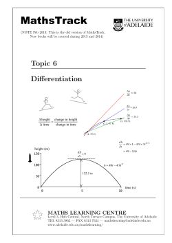 Differentiation - The University of Adelaide
