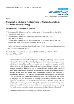 Sustainable Living in Africa: Case of Water, Sanitation, Air Pollution