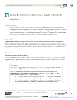 Lesson 8: Exploring the Symmetry in Graphs of