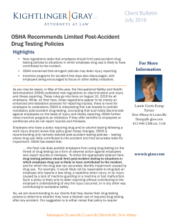 Client Bulletin: OSHA Recommends Limited Post
