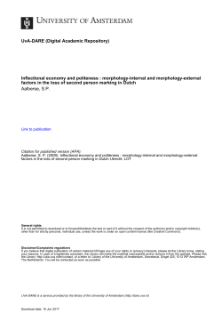Chapter 6: Synchronic variation and the economy hypothesis