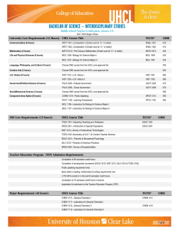 BACHELOR OF SCIENCE &ndash; INTERDISCIPLINARY STUDIES