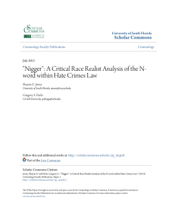 "Nigger": A Critical Race Realist Analysis of the N