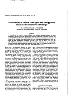 Extractability of calcium from apple fruit and apple leaf tissue and the