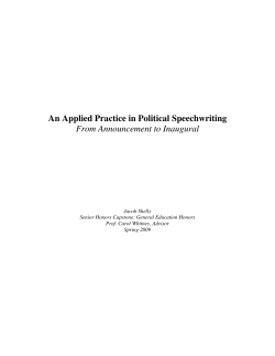 An Applied Practice in Political Speechwriting From Announcement