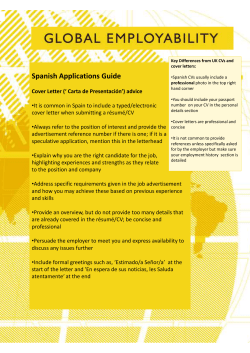 Spanish Cvs and Covering letter advice
