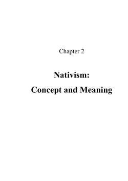 Nativism: Concept and Meaning